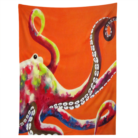 Clara Nilles Jeweled Octopus On Tangerine Tapestry