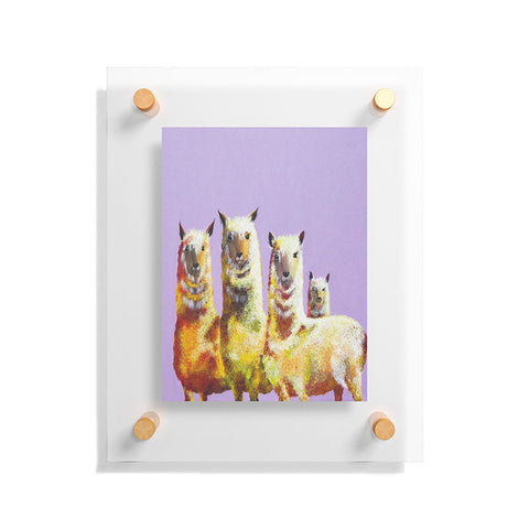 Clara Nilles Lemon Llamas On Lavender Floating Acrylic Print