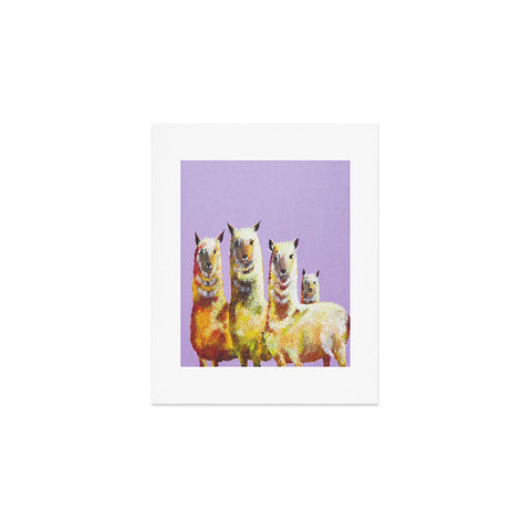 Clara Nilles Lemon Llamas On Lavender Art Print