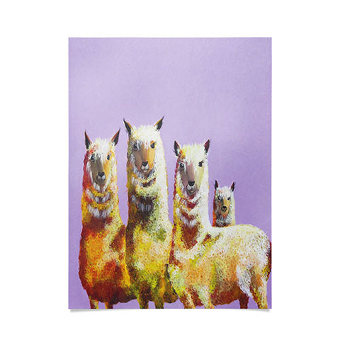 Clara Nilles Lemon Llamas On Lavender Poster