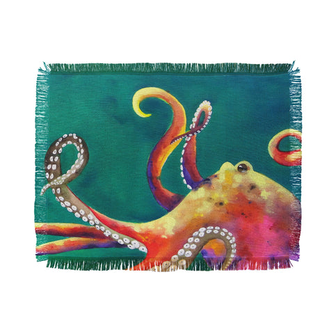 Clara Nilles Mardi Gras Octopus Throw Blanket