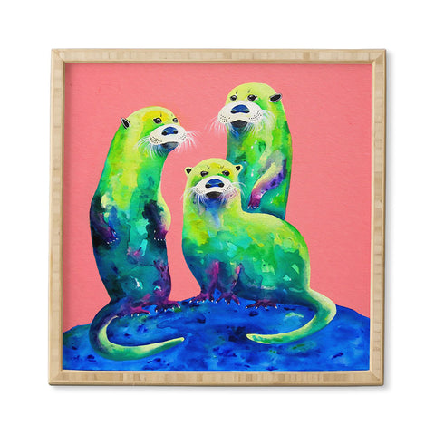 Clara Nilles Margarita Otters On Fresh Melon Framed Wall Art