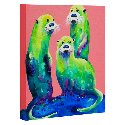 Clara Nilles Margarita Otters On Fresh Melon Art Canvas