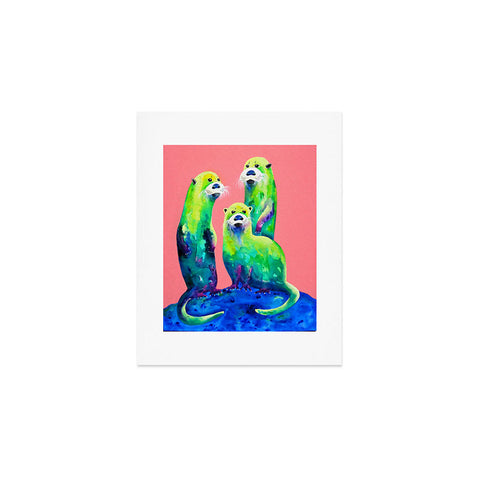 Clara Nilles Margarita Otters On Fresh Melon Art Print