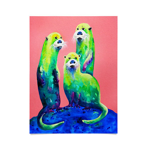 Clara Nilles Margarita Otters On Fresh Melon Poster