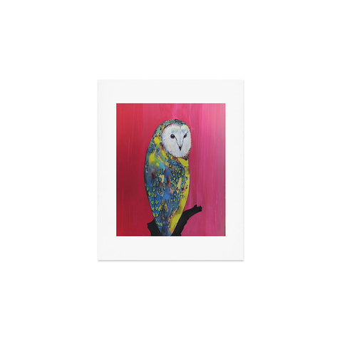 Clara Nilles Owl On Lipstick Art Print
