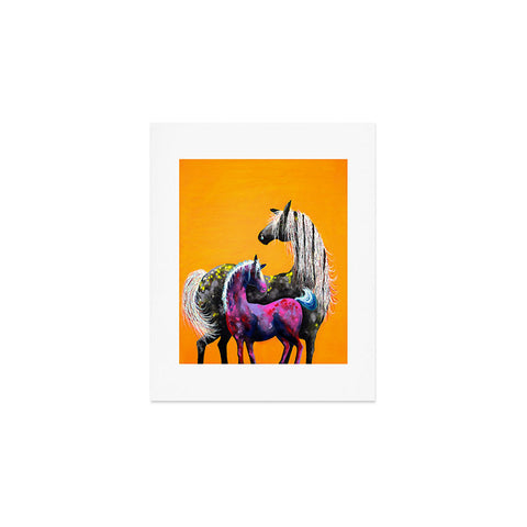 Clara Nilles Painted Ponies On Papaya Creme Art Print