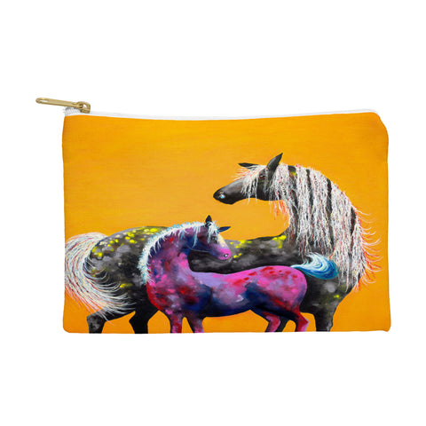 Clara Nilles Painted Ponies On Papaya Creme Pouch