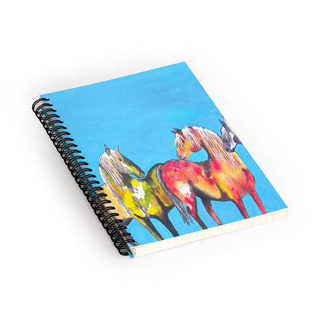 Clara Nilles Painted Ponies On Turquoise Spiral Notebook