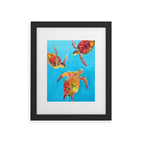 Clara Nilles Tie Dye Sea Turtles Framed Art Print
