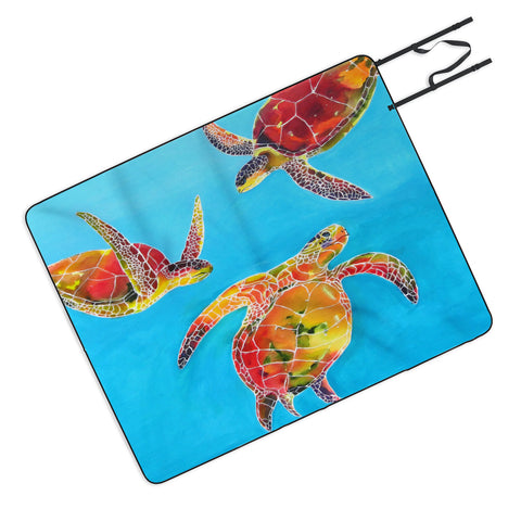 Clara Nilles Tie Dye Sea Turtles Picnic Blanket