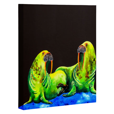 Clara Nilles Wasabi Walruses On Walnut Art Canvas