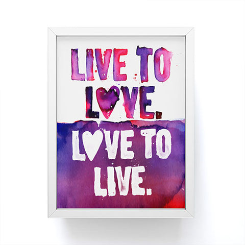 CMYKaren Live To Love Framed Mini Art Print