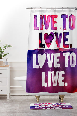 CMYKaren Live To Love Shower Curtain And Mat