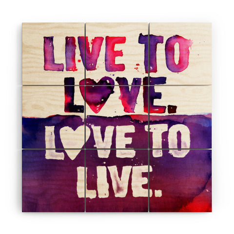 CMYKaren Live To Love Wood Wall Mural