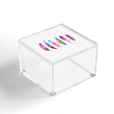 CMYKaren Watercolor Feathers Acrylic Box