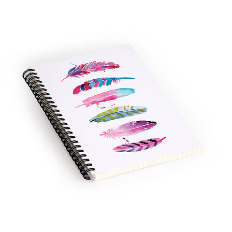 CMYKaren Watercolor Feathers Spiral Notebook