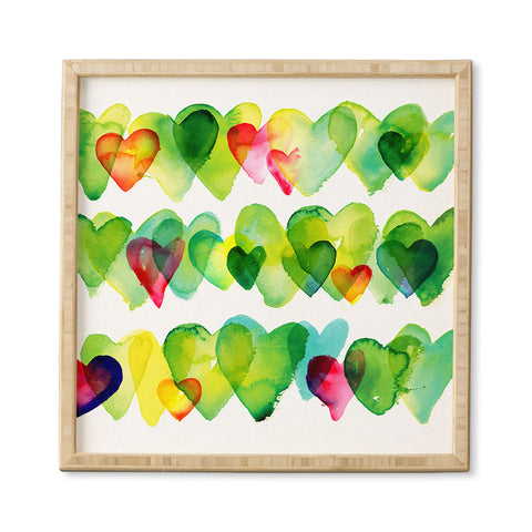 CMYKaren Watercolor Hearts Framed Wall Art