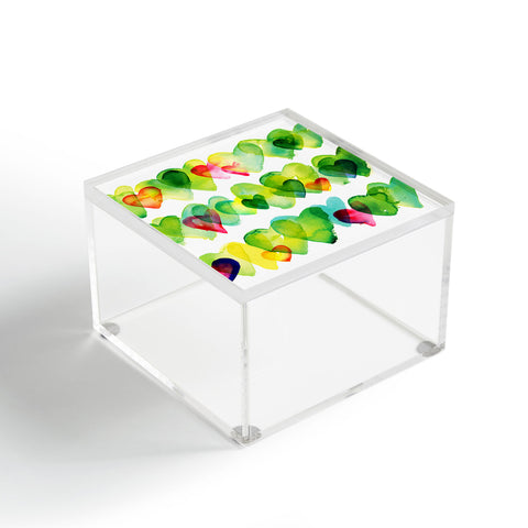 CMYKaren Watercolor Hearts Acrylic Box