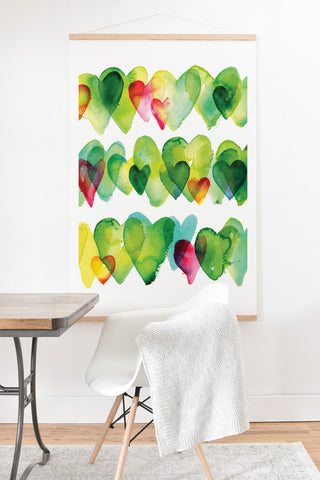 CMYKaren Watercolor Hearts Art Print And Hanger
