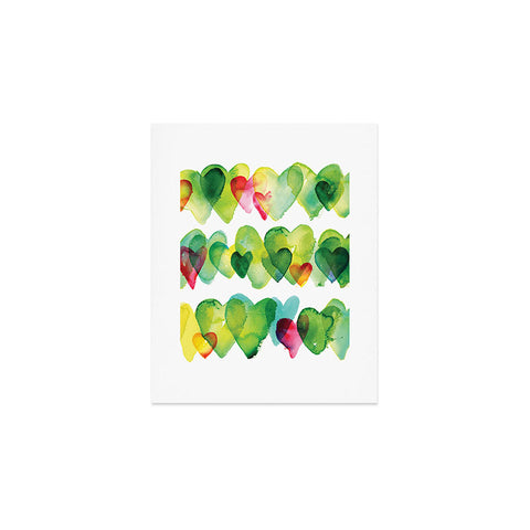 CMYKaren Watercolor Hearts Art Print