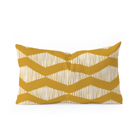 CoastL Studio Acoustic Wave Mustard Oblong Throw Pillow
