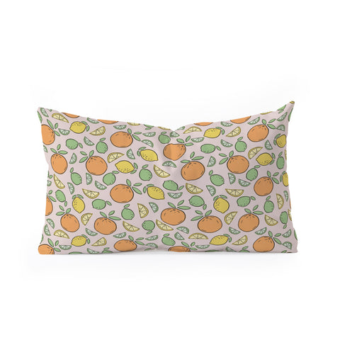 CoastL Studio Summer Citrus in Pink Oblong Throw Pillow
