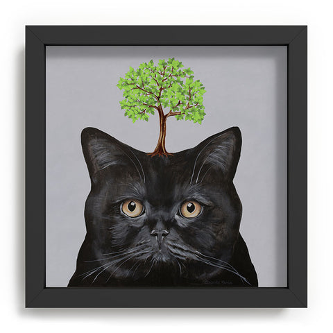 Coco de Paris A black cat with a tree Recessed Framing Square