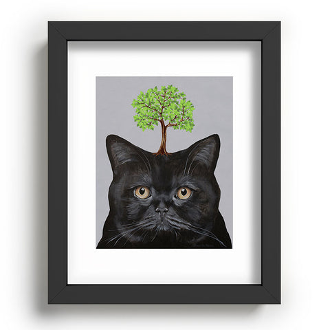 Coco de Paris A black cat with a tree Recessed Framing Rectangle