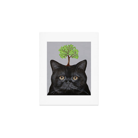 Coco de Paris A black cat with a tree Art Print