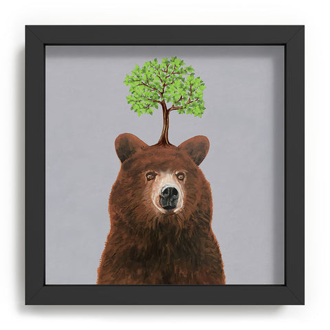 Coco de Paris A brown bear with a tree Recessed Framing Square