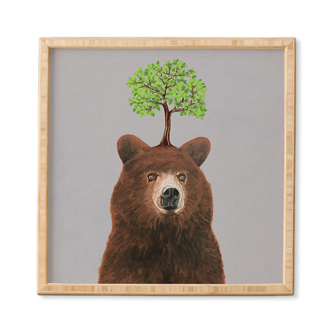 Coco de Paris A brown bear with a tree Framed Wall Art