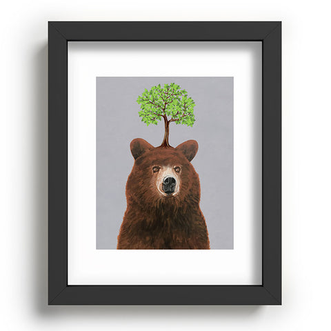 Coco de Paris A brown bear with a tree Recessed Framing Rectangle