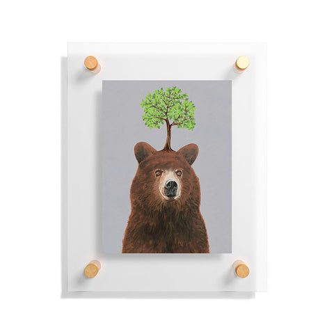 Coco de Paris A brown bear with a tree Floating Acrylic Print