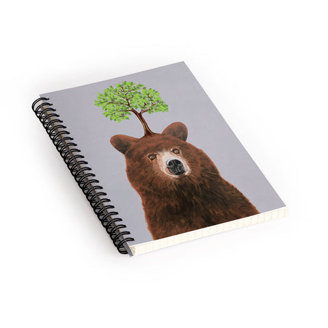 Coco de Paris A brown bear with a tree Spiral Notebook