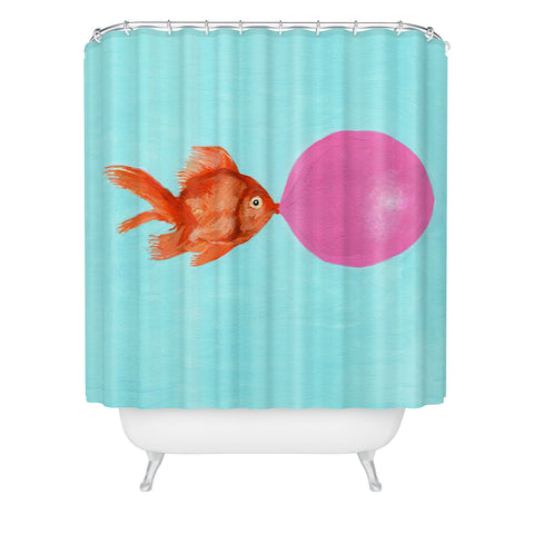 Coco de Paris A bubblegum goldfish Shower Curtain