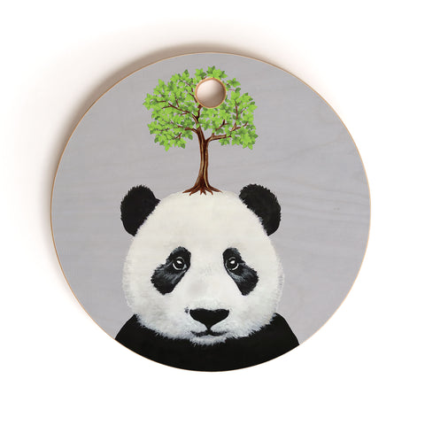 Coco de Paris A Panda with a tree Cutting Board Round