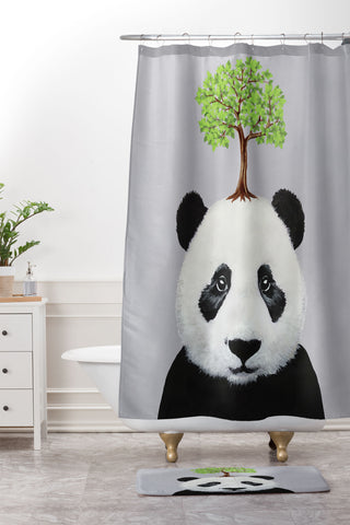 Coco de Paris A Panda with a tree Shower Curtain And Mat