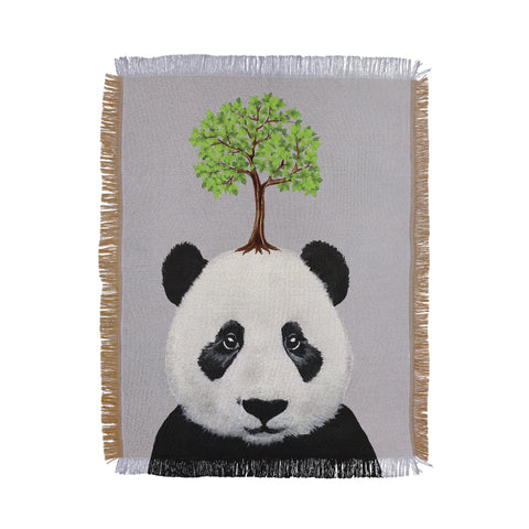 Coco de Paris A Panda with a tree Throw Blanket