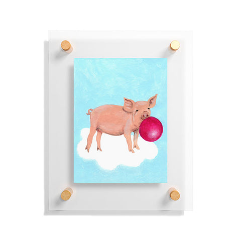 Coco de Paris A piggy with bubblegum Floating Acrylic Print