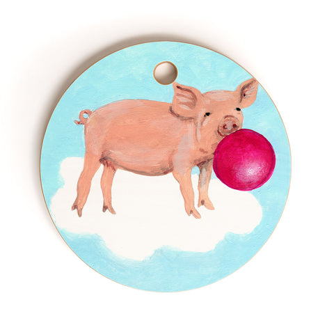 Coco de Paris A piggy with bubblegum Cutting Board Round