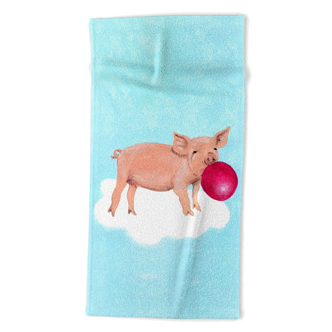 Coco de Paris A piggy with bubblegum Beach Towel