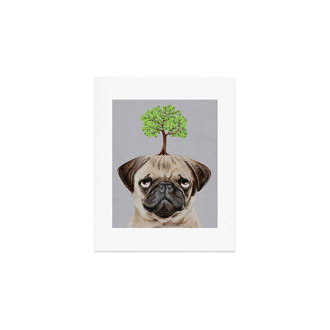 Coco de Paris A pug with a tree Art Print