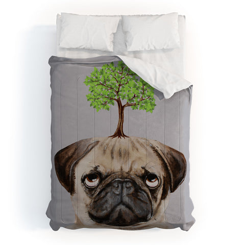 Coco de Paris A pug with a tree Comforter