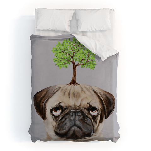 Coco de Paris A pug with a tree Duvet Cover