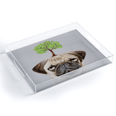 Coco de Paris A pug with a tree Acrylic Tray