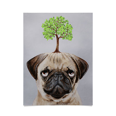 Coco de Paris A pug with a tree Poster