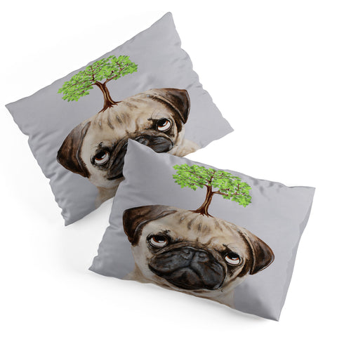 Coco de Paris A pug with a tree Pillow Shams