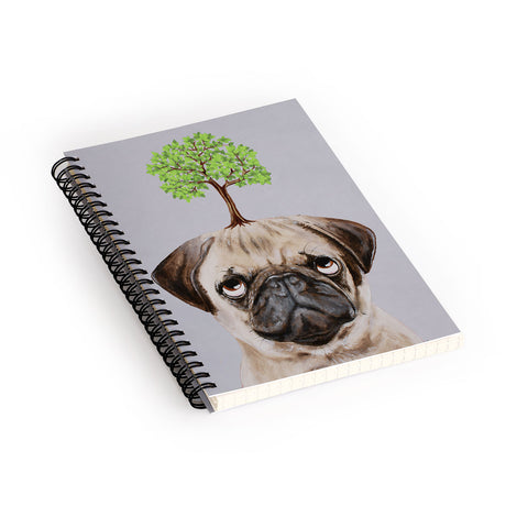 Coco de Paris A pug with a tree Spiral Notebook