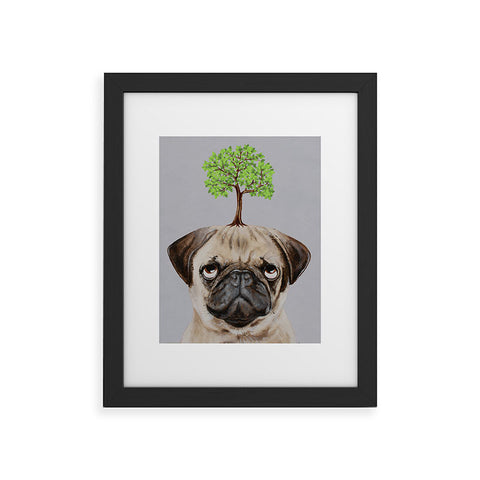 Coco de Paris A pug with a tree Framed Art Print